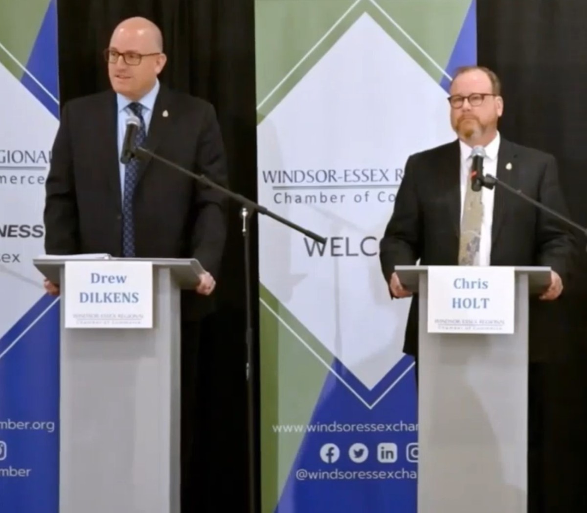 Chamber of Commerce Mayoral Debate Drew Dilkens and Chris Holt